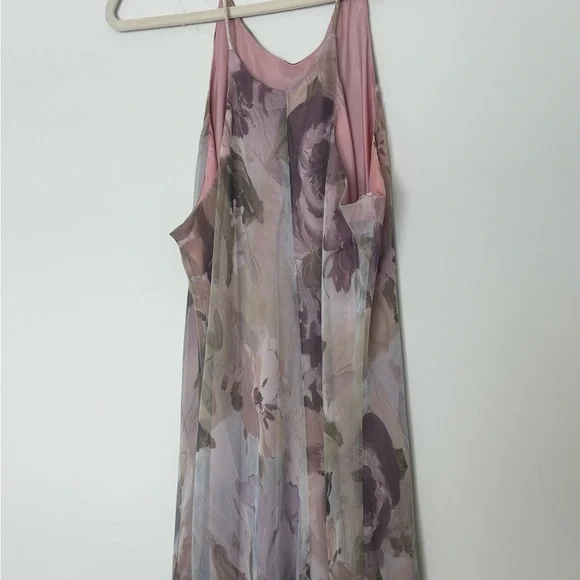Vintage 90s romantic floral maxi slip dress 6 whimsigoth boho fairy chiffon y2k - Picture 6 of 10